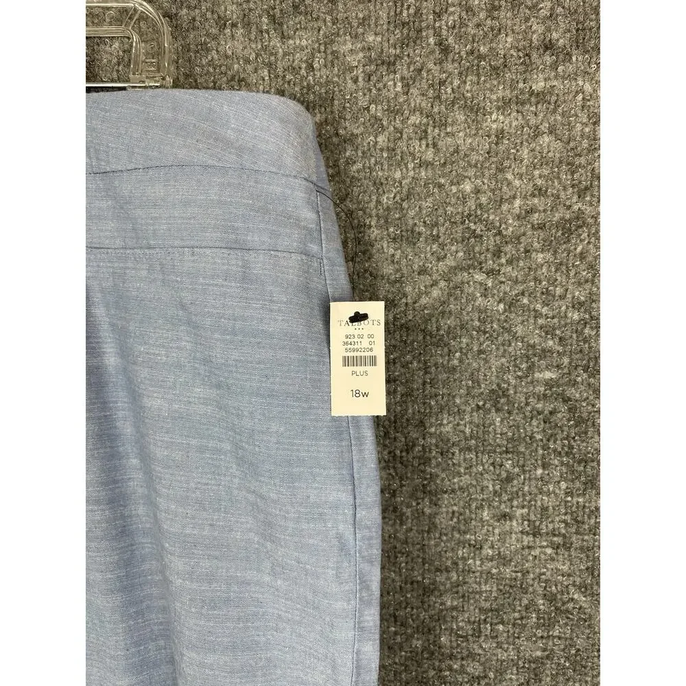 TALBOTS Perfect Crop‎ Pant Newport Chambray Blue Mid-Rise Ankle Size 18W